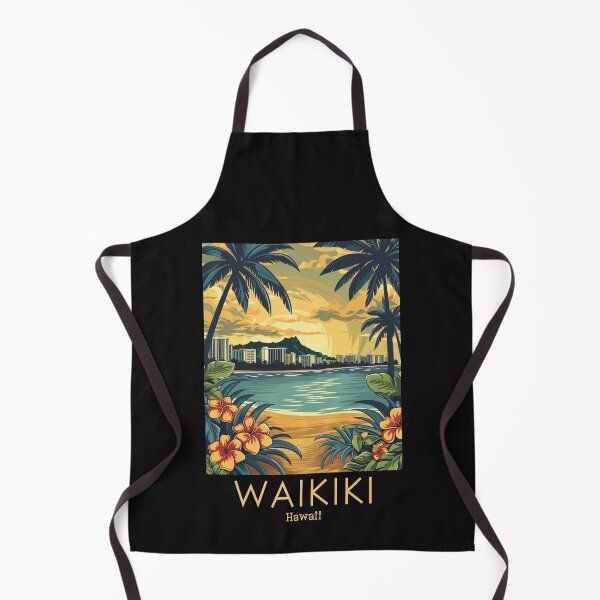 Item preview, A Vintage Travel Illustration of Waikiki - Hawaii designed and sold by GoodOldVintage.