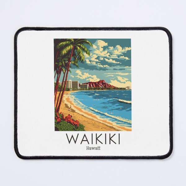 Item preview, A Vintage Travel Illustration of Waikiki - Hawaii designed and sold by GoodOldVintage.