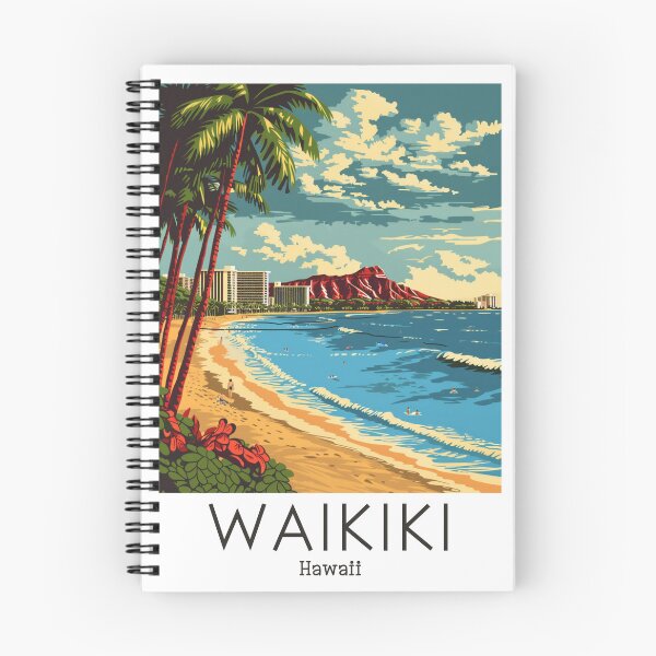 Item preview, A Vintage Travel Illustration of Waikiki - Hawaii designed and sold by GoodOldVintage.