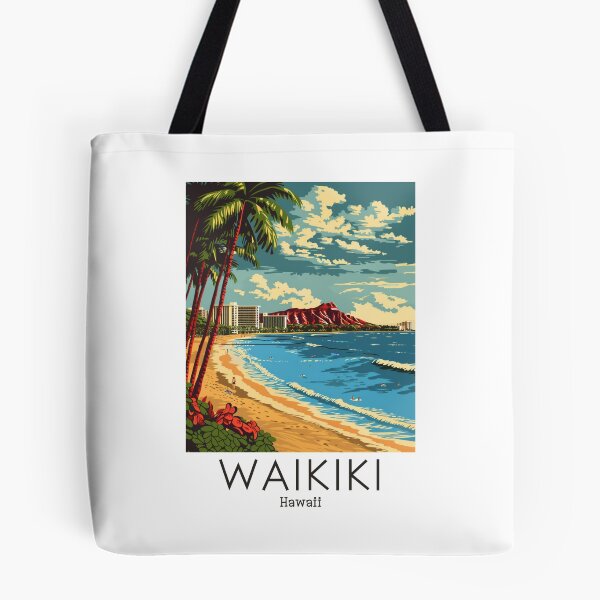 Item preview, A Vintage Travel Illustration of Waikiki - Hawaii designed and sold by GoodOldVintage.