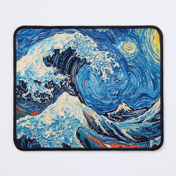 Item preview, Van Gogh Starry Wave Art Print: Japanese Ocean Poster  designed and sold by MOMO-CREATESHOP.