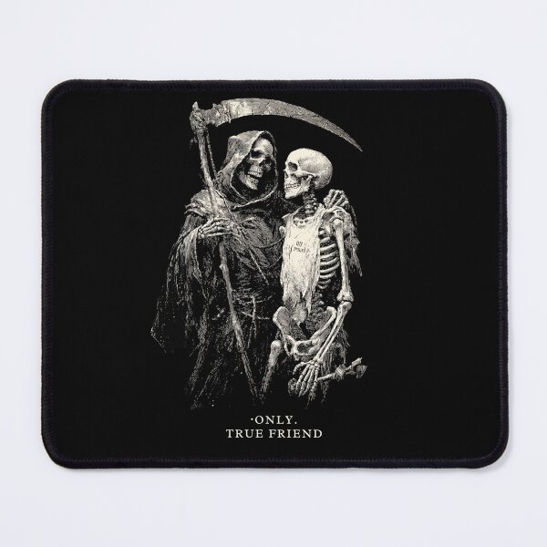 Item preview, Grim Reaper True Friend | Vintage Memento Mori Skeleton Art | Dark Academia Halloween designed and sold by CrunchyGoats.