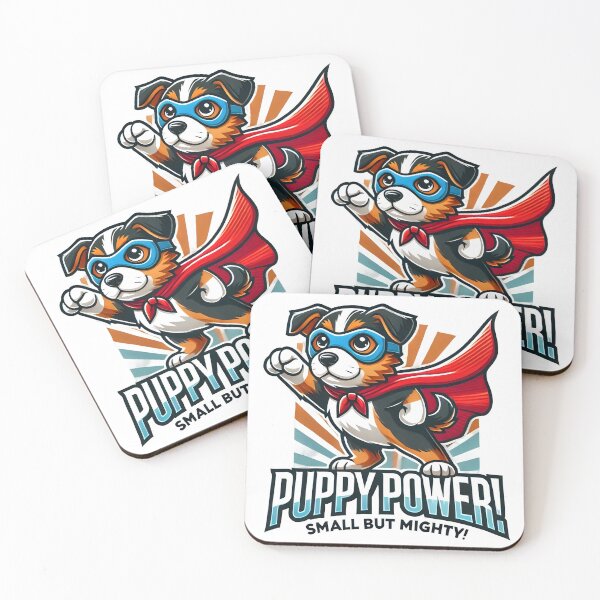 Item preview, Superhero Puppy Power – Cute Cartoon Dog with Cape and Mask designed and sold by The-T-In-Retro.