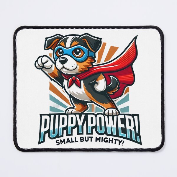 Item preview, Superhero Puppy Power – Cute Cartoon Dog with Cape and Mask designed and sold by The-T-In-Retro.