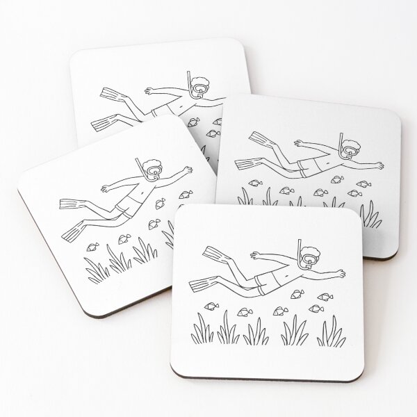 Item preview, A person wearing snorkel gear swimming above sea grass, surrounding school of fish designed and sold by rasagamastore.