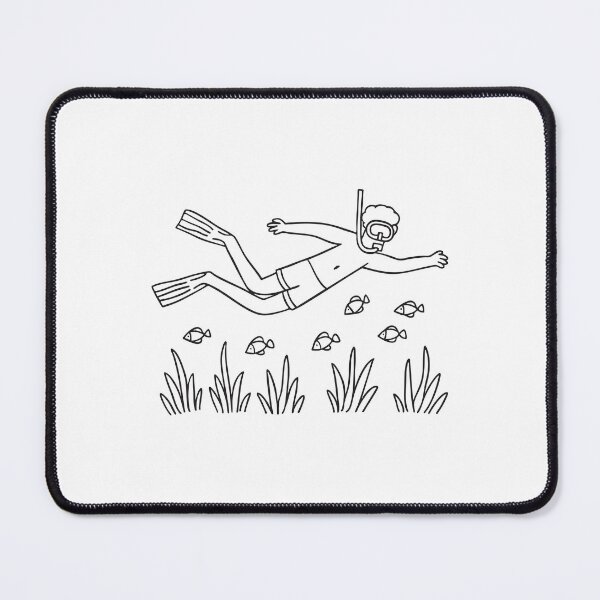 Item preview, A person wearing snorkel gear swimming above sea grass, surrounding school of fish designed and sold by rasagamastore.