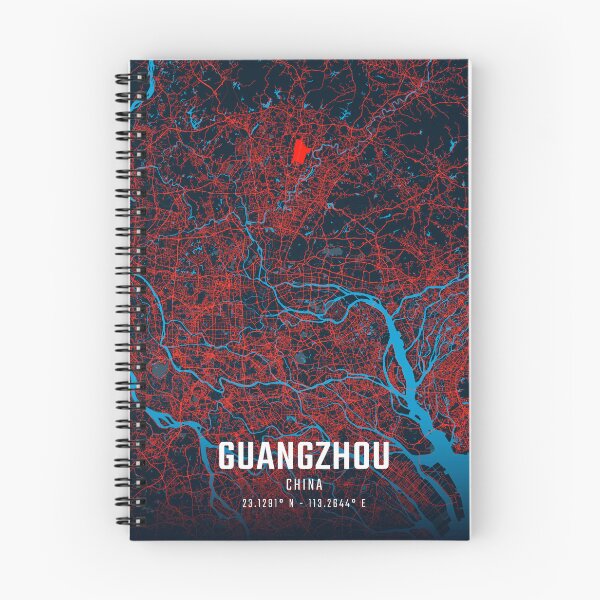 Item preview, Guangzhou Red & Blue Minimalist Map designed and sold by HomeLivingCo.