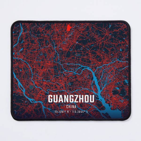 Item preview, Guangzhou Red & Blue Minimalist Map designed and sold by HomeLivingCo.