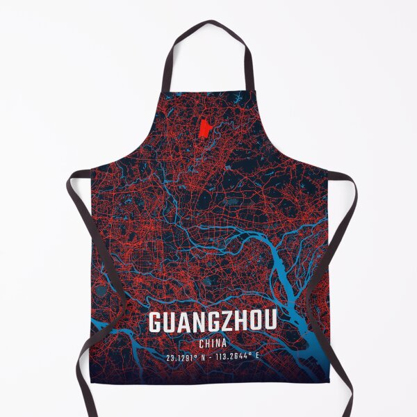 Item preview, Guangzhou Red & Blue Minimalist Map designed and sold by HomeLivingCo.