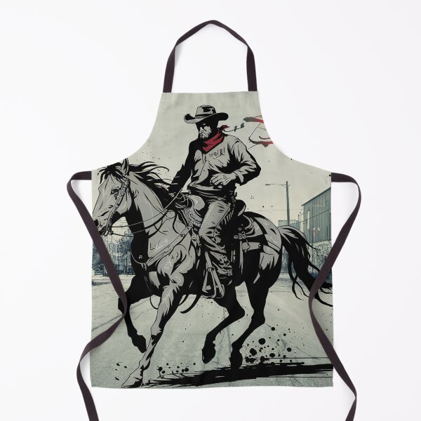 Item preview, Gritty Urban Cowboy Wall Art – Monochrome Street Western Illustration designed and sold by jazzyfunky.