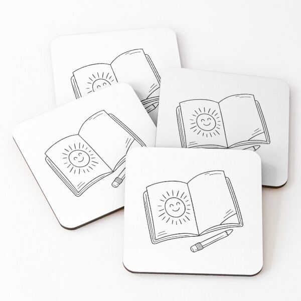 Item preview, A smiling sun drawn on opened sketchbook page with a pencil beside it designed and sold by rasagamastore.