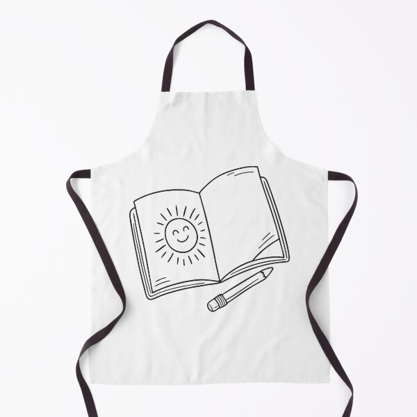 Item preview, A smiling sun drawn on opened sketchbook page with a pencil beside it designed and sold by rasagamastore.