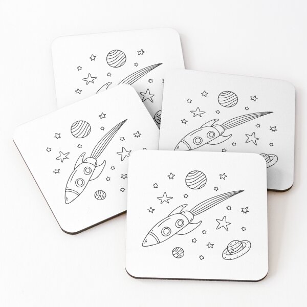 Item preview, A spaceship flying near stars, planets and tailed comet designed and sold by rasagamastore.