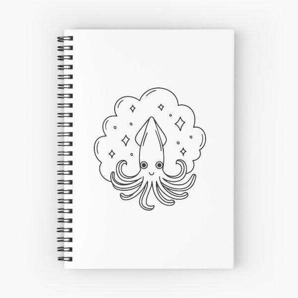 Item preview, A squid with ink cloud behind in deep ocean designed and sold by rasagamastore.
