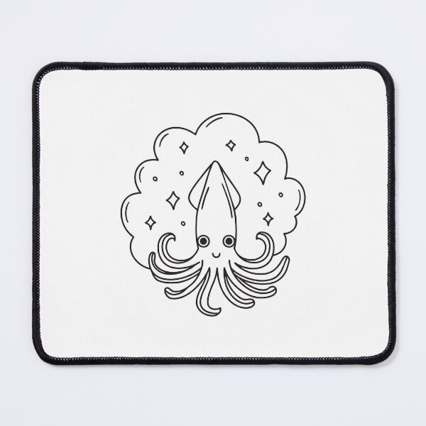 Item preview, A squid with ink cloud behind in deep ocean designed and sold by rasagamastore.
