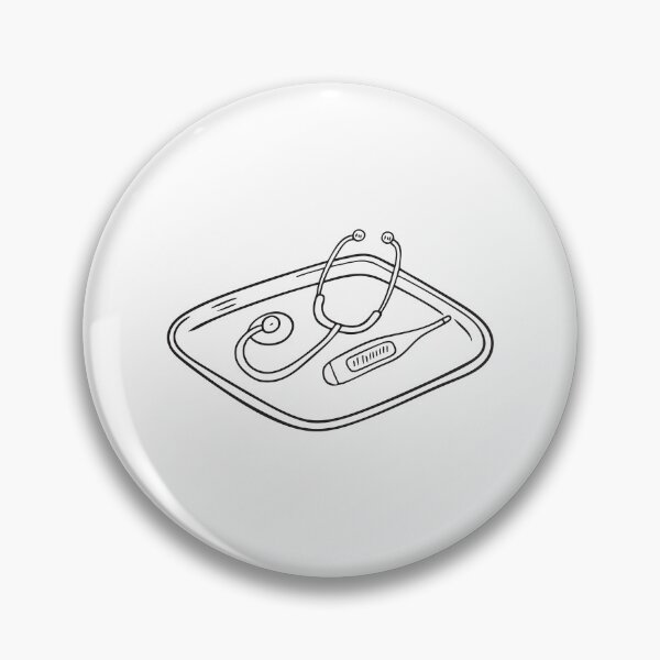 Item preview, A stethoscope placed next to a thermometer on tray designed and sold by rasagamastore.