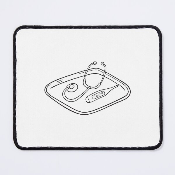 Item preview, A stethoscope placed next to a thermometer on tray designed and sold by rasagamastore.