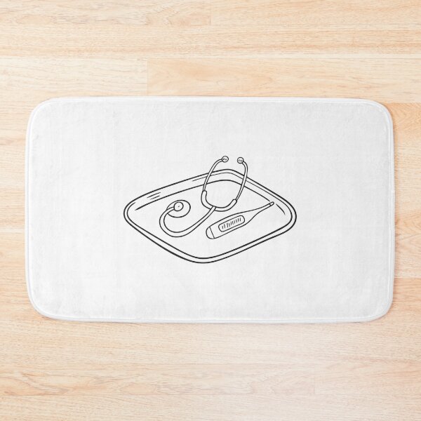 Item preview, A stethoscope placed next to a thermometer on tray designed and sold by rasagamastore.