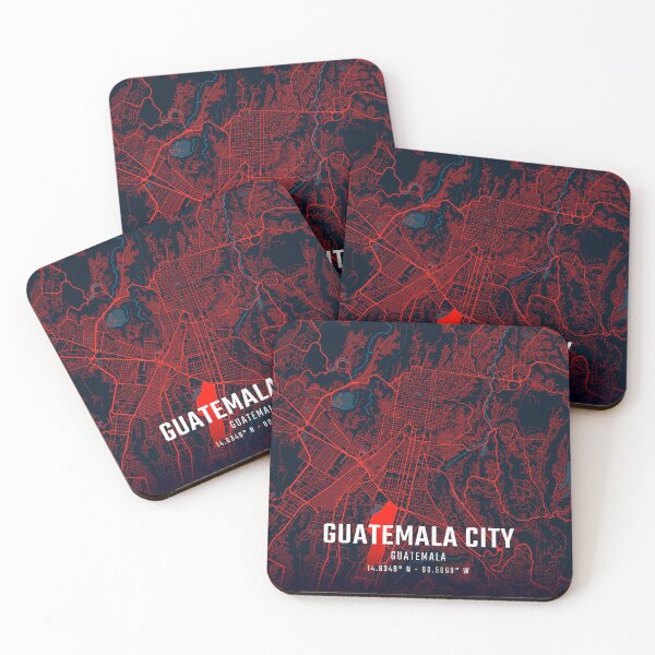 Item preview, Guatemala City Red & Blue Minimalist Map designed and sold by HomeLivingCo.