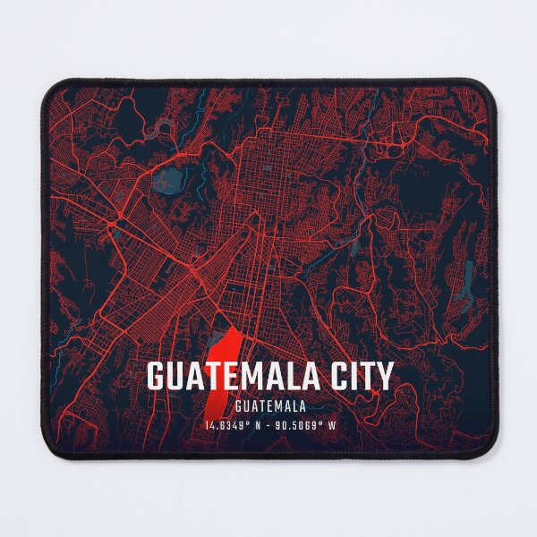 Item preview, Guatemala City Red & Blue Minimalist Map designed and sold by HomeLivingCo.