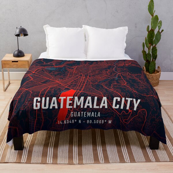 Item preview, Guatemala City Red & Blue Minimalist Map designed and sold by HomeLivingCo.