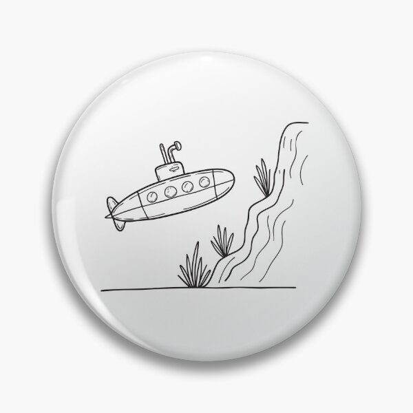 Item preview, A submarine floating near an underwater cliff in the deep ocean designed and sold by rasagamastore.