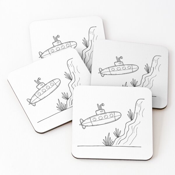 Item preview, A submarine floating near an underwater cliff in the deep ocean designed and sold by rasagamastore.