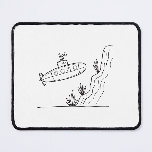 Item preview, A submarine floating near an underwater cliff in the deep ocean designed and sold by rasagamastore.