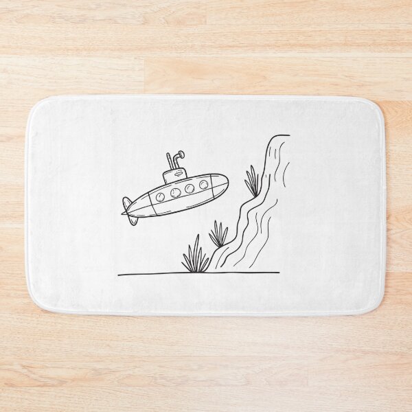 Item preview, A submarine floating near an underwater cliff in the deep ocean designed and sold by rasagamastore.