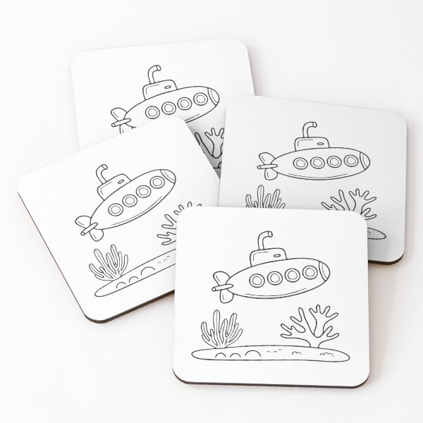 Item preview, A submarine floating near coral reef  designed and sold by rasagamastore.