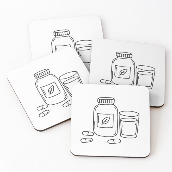 Item preview, A supplement bottle with label leaf beside a capsules and glass of water designed and sold by rasagamastore.