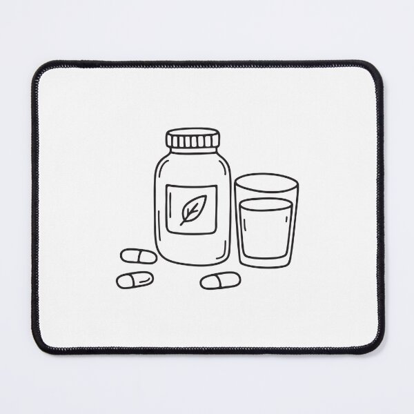 Item preview, A supplement bottle with label leaf beside a capsules and glass of water designed and sold by rasagamastore.