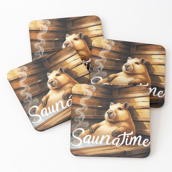 Item preview, Kawaii Capybara in the Sauna | Funny Spa Day Animal Design | Cute Capybara designed and sold by Outline Studio.