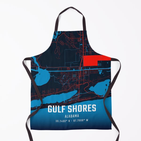 Item preview, Gulf Shores Red & Blue Minimalist Map designed and sold by HomeLivingCo.