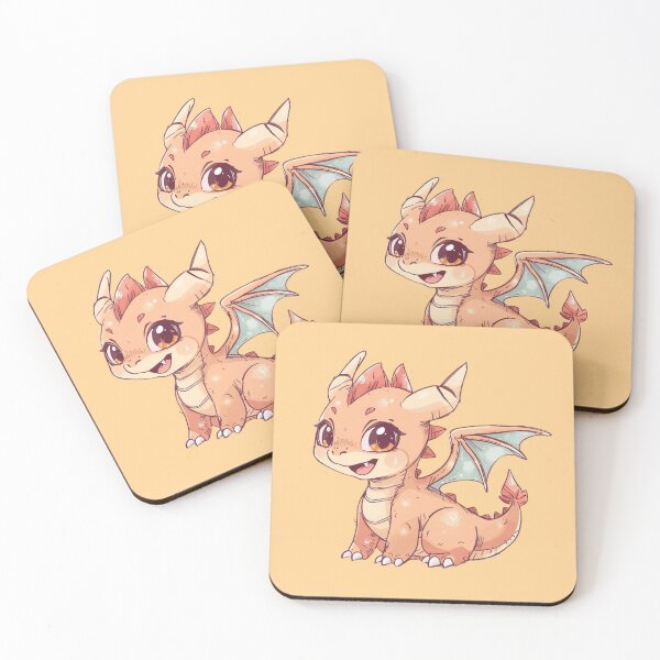 Artikelvorschau, Süßer Kawaii Happy Dragon | Entzückende Chibi Fantasy Art entworfen und verkauft von Moon's Arts.