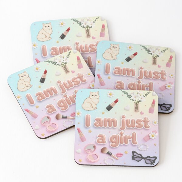 Item preview, I am Just a Girl. Girly Quote designed and sold by Kitty Kat.