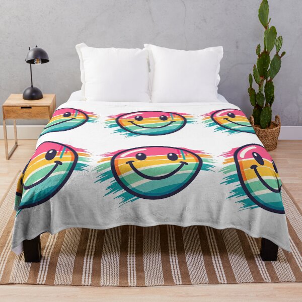 Item preview, Rainbow Smile Face with Paint Streaks Art designed and sold by ArtfulWeave.