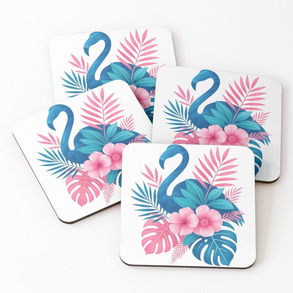 Aperçu de l'œuvre Illustration de flamant tropical et de fleur rose créée et vendue par ArtfulWeave.