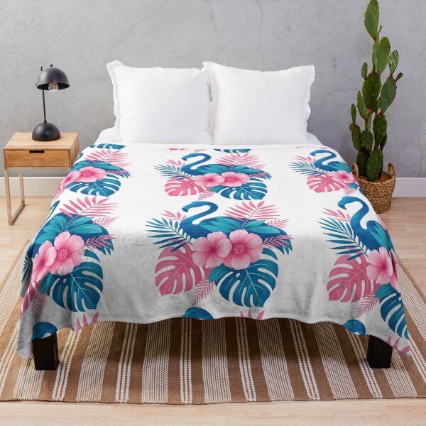 Aperçu de l'œuvre Illustration de flamant tropical et de fleur rose créée et vendue par ArtfulWeave.