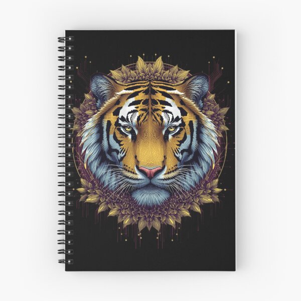 Item preview, Tiger with Yellow Flowers | Futuristic Wild Feline Art designed and sold by Naturalite19.