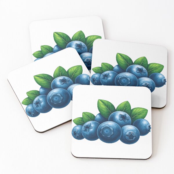 Item preview, Realistic Blueberry Cluster with Leaves Illustration designed and sold by ArtfulWeave.