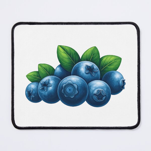 Item preview, Realistic Blueberry Cluster with Leaves Illustration designed and sold by ArtfulWeave.