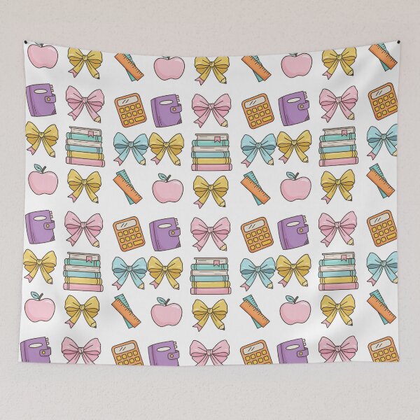 Item preview, Pastel School Supplies and Bows Kawaii Design designed and sold by ArtfulWeave.