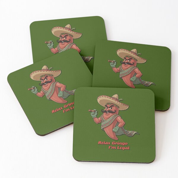 Item preview, "Relax Gringo I'm Legal" - Bold Jalapeno Pepper Statement Art designed and sold by Rude Monkey Imaginations.