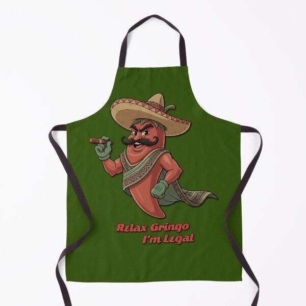 Item preview, "Relax Gringo I'm Legal" - Bold Jalapeno Pepper Statement Art designed and sold by Rude Monkey Imaginations.