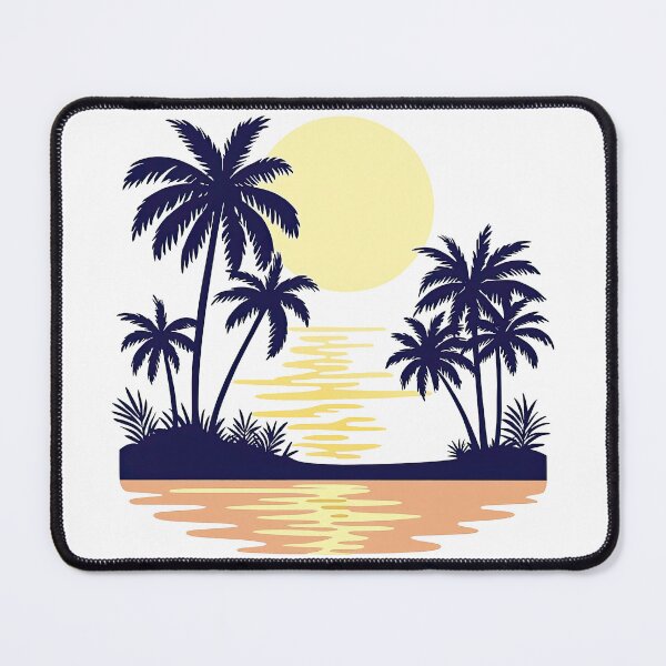 Item preview, Tropical Sunset with Palm Trees and Island Scene designed and sold by ArtfulWeave.