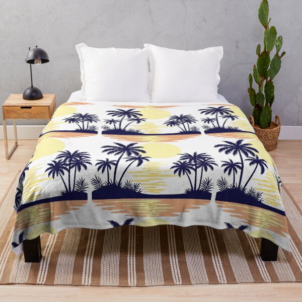 Item preview, Tropical Sunset with Palm Trees and Island Scene designed and sold by ArtfulWeave.
