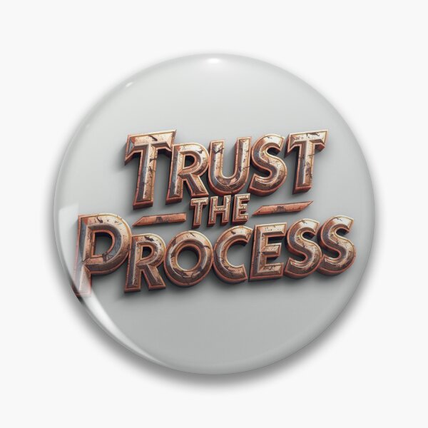 Item preview, Trust The Process - Industrial Metal Typography designed and sold by ZenPaths.