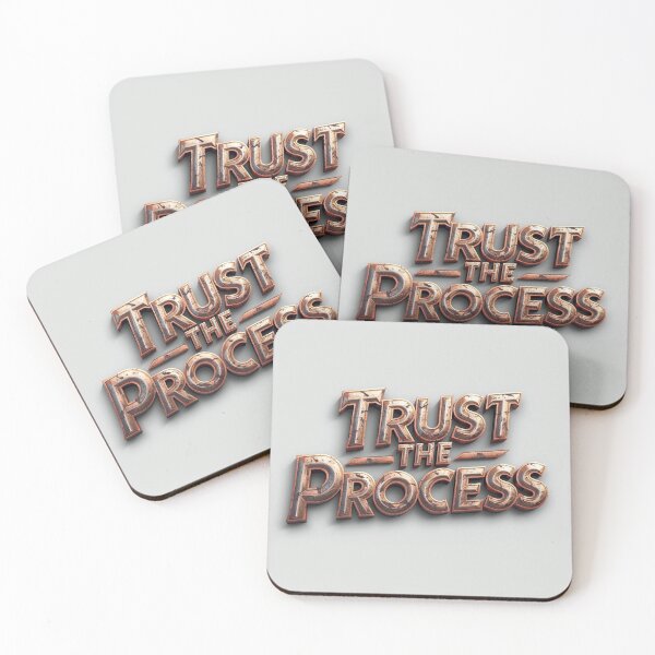 Item preview, Trust The Process - Industrial Metal Typography designed and sold by ZenPaths.