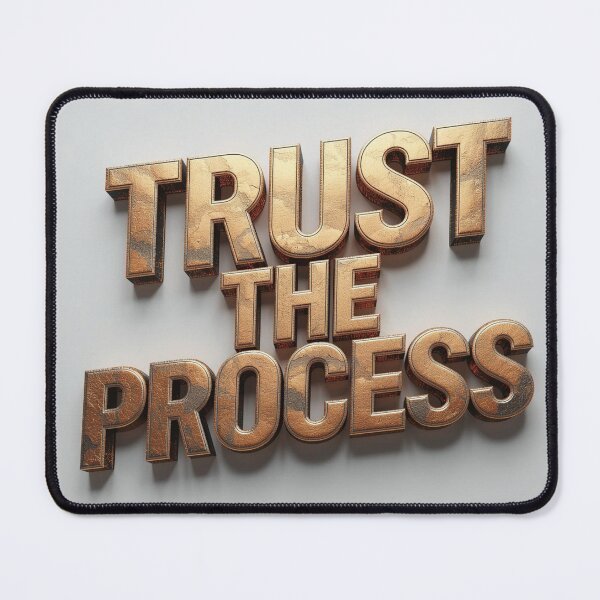 Item preview, Trust The Process - Metallic Gold 3D Typography designed and sold by ZenPaths.